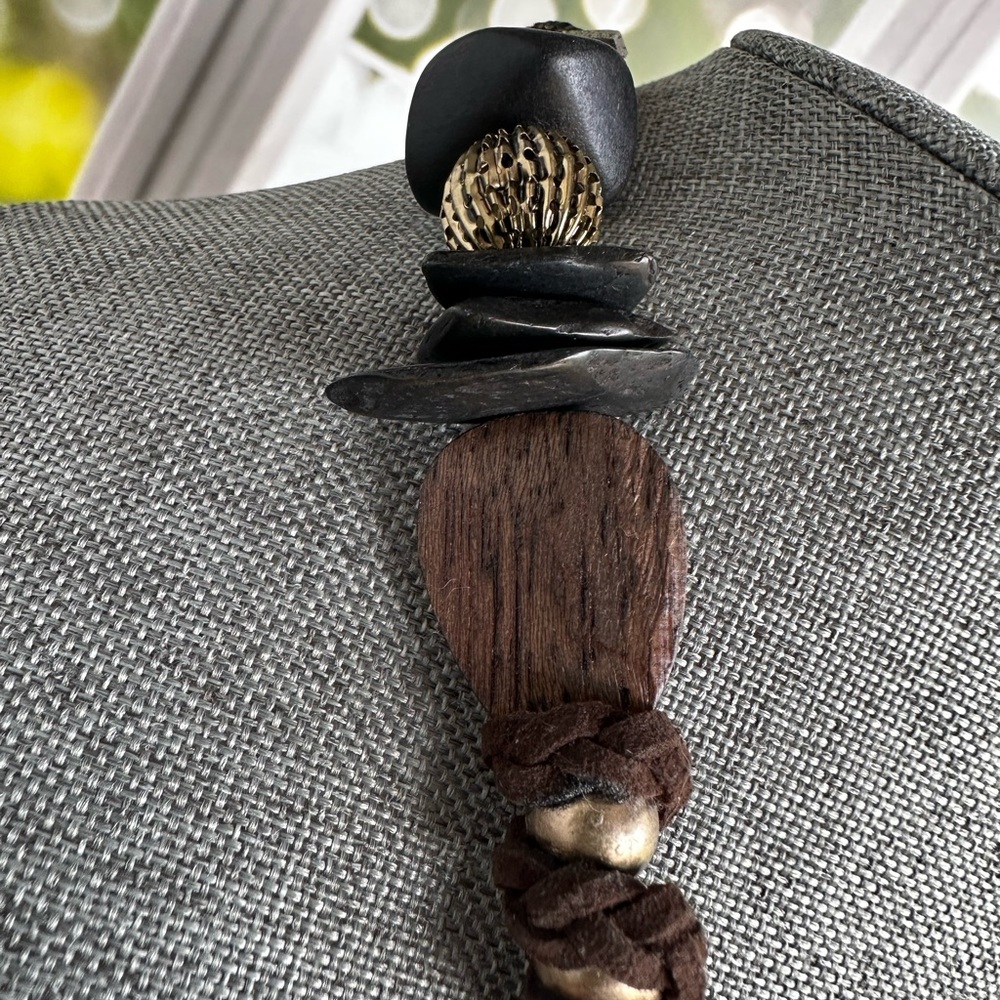 Chicos Vintage Adjustable Necklace with Metal Teardrop Pendants - Picture 7 of 12